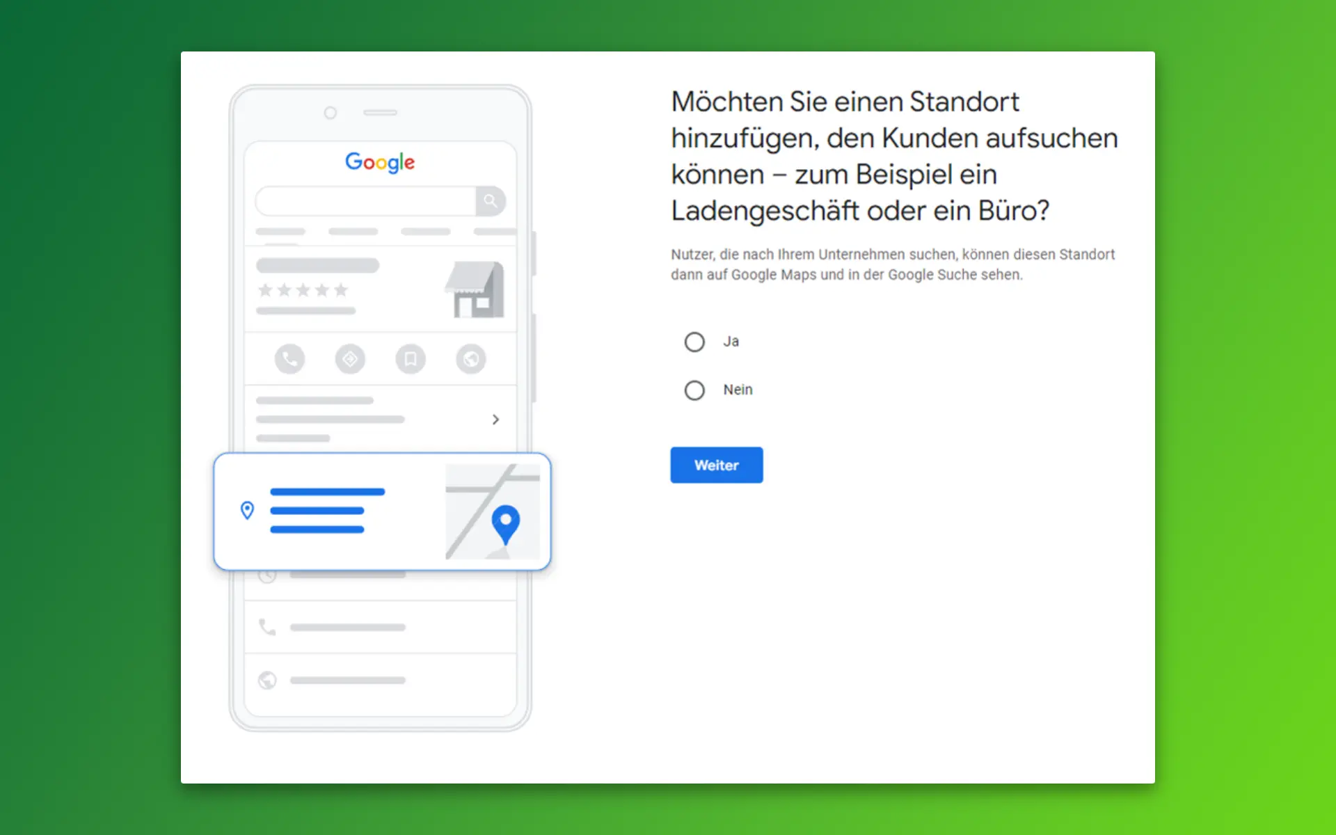 Wenn du eine Adresse hinzufügst, erscheinst du auf Google Maps und deine Kunden können dich leichter finden.